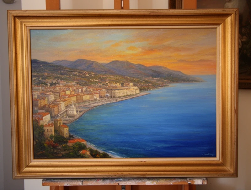 Golfo di Napoli dipinto a olio